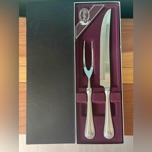 Vintage Carvel Hall Stainless Steel Carving Set Knife 15” Fork 10.5” Set Of 2